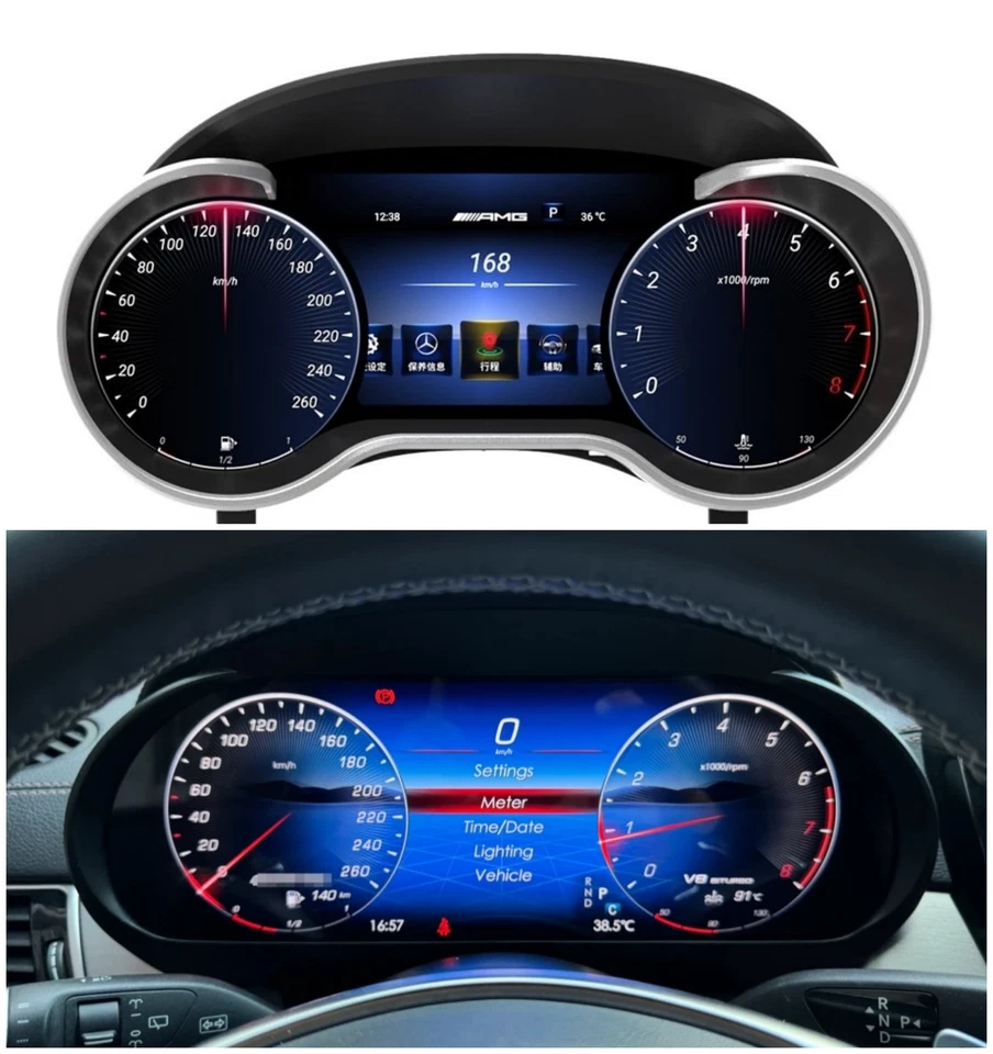 Cuadro de instrumentos digital de 12,3" Carplay para Benz Clase R GLE GLS W166 2006-2019 Foto 1 de 4