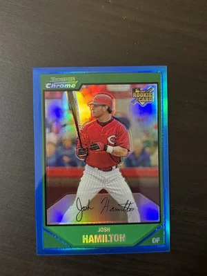 Джош Хэмилтон 2007 Bowman Chrome дебютант синяя переливающаяся карточка /150 #198 RC SP Reds Star - Изображение 1 из 2