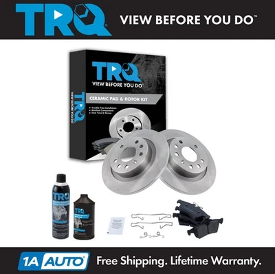 Kit de pastillas de freno y rotor de cerámica trasera TRQ para Saab 9-3 2004-2011 Foto 1 de 4