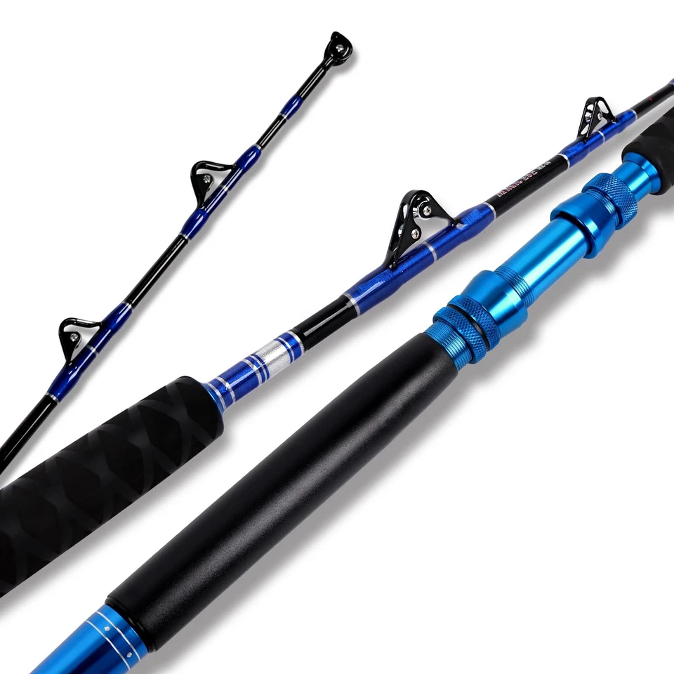 Fiblink 2-piece Saltwater Offshore Heavy Trolling Rod Roller Conventional Boat F