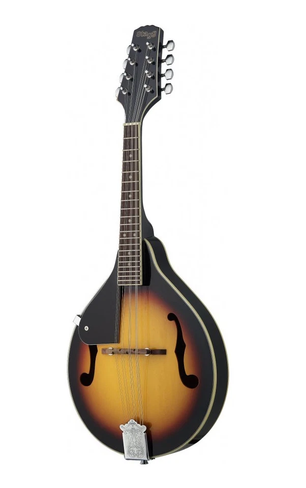 STAGG LEFT HAND ACOUSTIC A-STYLE BLUEGRASS MANDOLIN w/ SUNBURST FINISH - Image 1 of 1