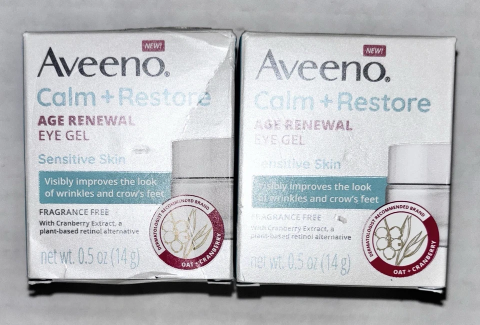 Gel antiarrugas debajo de los ojos Aveeno Calm + Restore Age Renewal, 0,5 oz lote de 2 Foto 1 de 1