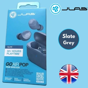JLab Go Air Pop True Wireless Bluetooth Earbuds Slate Grey In-Ear Headphones - Picture 1 of 4