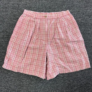 Vintage 90s Charter Club High Waisted Tartan Plaid Shorts Womens - Size 12 Pink - Picture 1 of 7
