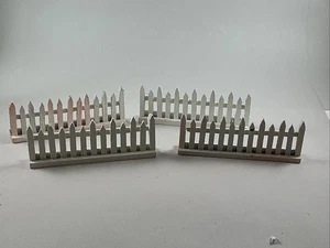 LEMAX 4er Set Holz weiß Lattenzaun Dorf Zubehör - Vintage - Bild 1 von 4