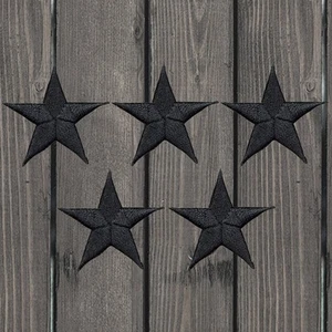 Black Star Embroidered Patch, 1.25" — 5-Pack — Iron On - Picture 1 of 1