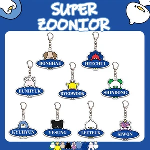 Kpop Super Junior Cartoon Name Acryl Schlüsselanhänger Zubehör Schlüsselring süß - Bild 1 von 11