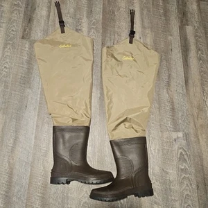 Cabela's Men's Hip Waders Individual Legs Belt Attached Clips Waterproof Size 13 - Picture 1 of 10