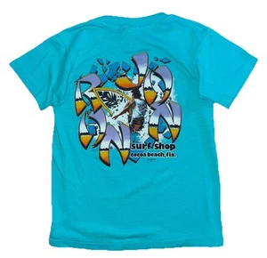 Vtg 80s Hanes 50/50 Ron Jon Surf Shop 1986 Blue T Shirt Medium 10/12 - Picture 1 of 6