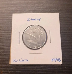1998 Italy 10 Lire Free Shipping #163 - Picture 1 of 2