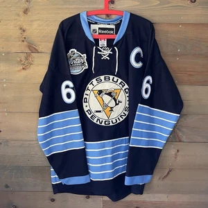 Reebok Pittsburgh Penguins 2011 NHL Winter Classic Jersey Blue Lemieux 66 Sz 56 - Picture 1 of 13
