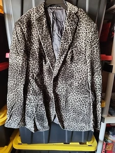 John Varvatos Leopard Jacket Men’s 46R WILL NEED REPAIR SEE PICTURES  - Picture 1 of 10