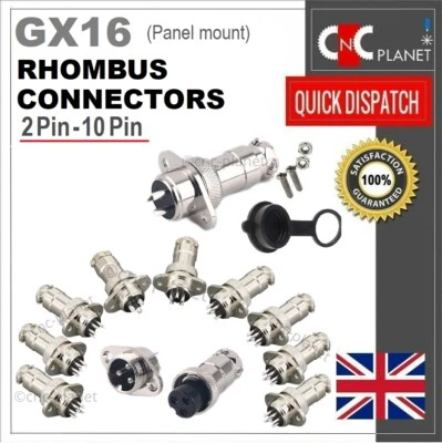 FLANGE 2 3 4 5 6 7 8 PIN GX 16 CONNECTOR AVIATION Aviation Plug 2 3 4 5 6 7 Pin 16mm GX16 Metal Panel Cable Connector male female