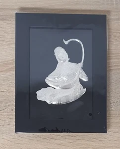 ARPA DORATA decorazione parete Myanmar artigianato ragazza arpa suona argento colorato - Foto 1 di 12
