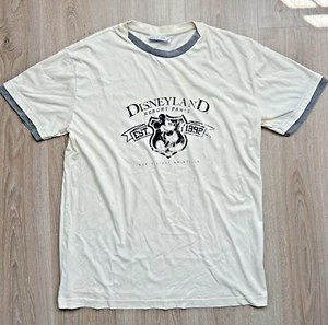 Disneyland XL/L Resort Paris 1992 Vintage Cream T-Shirt Disney Mickey Mouse Tee - Picture 1 of 8