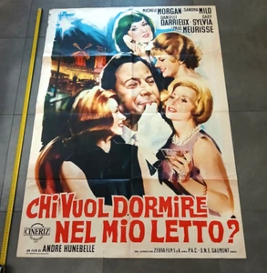 Manifesto Locandina Cinema Chi Vuol Dormire nel Mio Letto? Raro Vintage - Foto 1 di 1