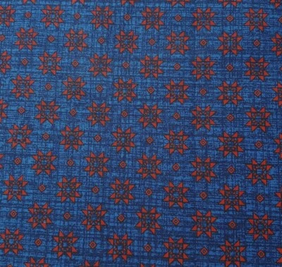 34" DreamSpinners VIP 100% Cotton Mini Red Faux Quilt Block Patchwork Blue - Image 1 of 2