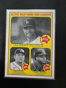 2022 TOPPS HERITAGE BASEBALL ALL-TIME HOME RUN LEADERS PUJOLS, CABRERA, CRUZ #1 - Picture 1 of 2