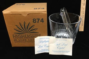 Cubo de hielo de cristal con pinzas Princess House Heritage plomo 52 oz vidrio y plástico - Imagen 1 de 8