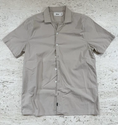 Camisa Hollister California manga corta abotonada para hombre talla mediana beige  Foto 1 de 4