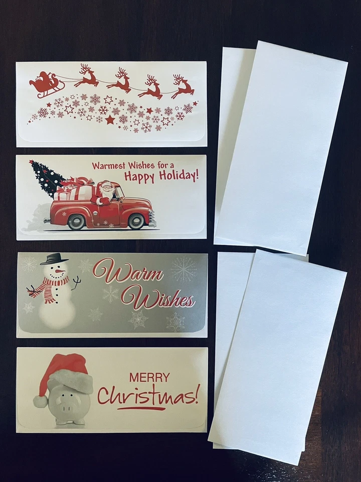 CHRISTMAS Money Cards w/ White Envelopes