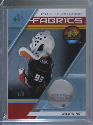 2023 UD SP Game Used Mascot Fabrics Wild Wing TAG 'Made in Canada' /3 Ducks - Image 1 of 2