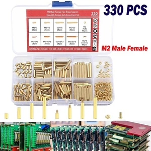 330 piezas M2 macho hembra separador hexagonal separador tornillos placa base PCB latón kit... - Imagen 1 de 8