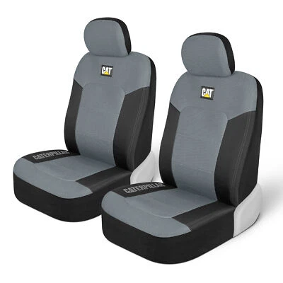 Fundas de asiento CAT gris y negro para automóviles, camionetas y SUV - Juego de (2) MeshFlex aprox. Foto 1 de 4