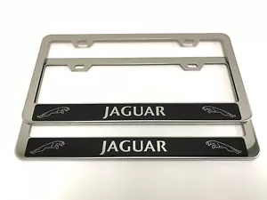 (2) STAINLESS STEEL CHROME Polished Metal License Plate Frame - JaguarStyleRev - Picture 1 of 3