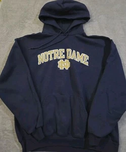Notre Dame Champion Hoodie Mens XL Blue Eco Fleece Football Fighting Irish - Picture 1 of 7