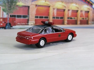 Chevy Caprice Impala 1991-1996 Jefe de Bomberos Coche Modelo Rojo Negro Mag Ruedas C - Imagen 1 de 10