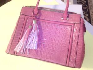 Essence of Beauty Red Faux Crocodile Leather Shoulder Handbag-15" X  10"