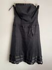 Ioia Dress Womens Size 14 Black Strapless Tube Zip Flowy Lined Party Cocktail