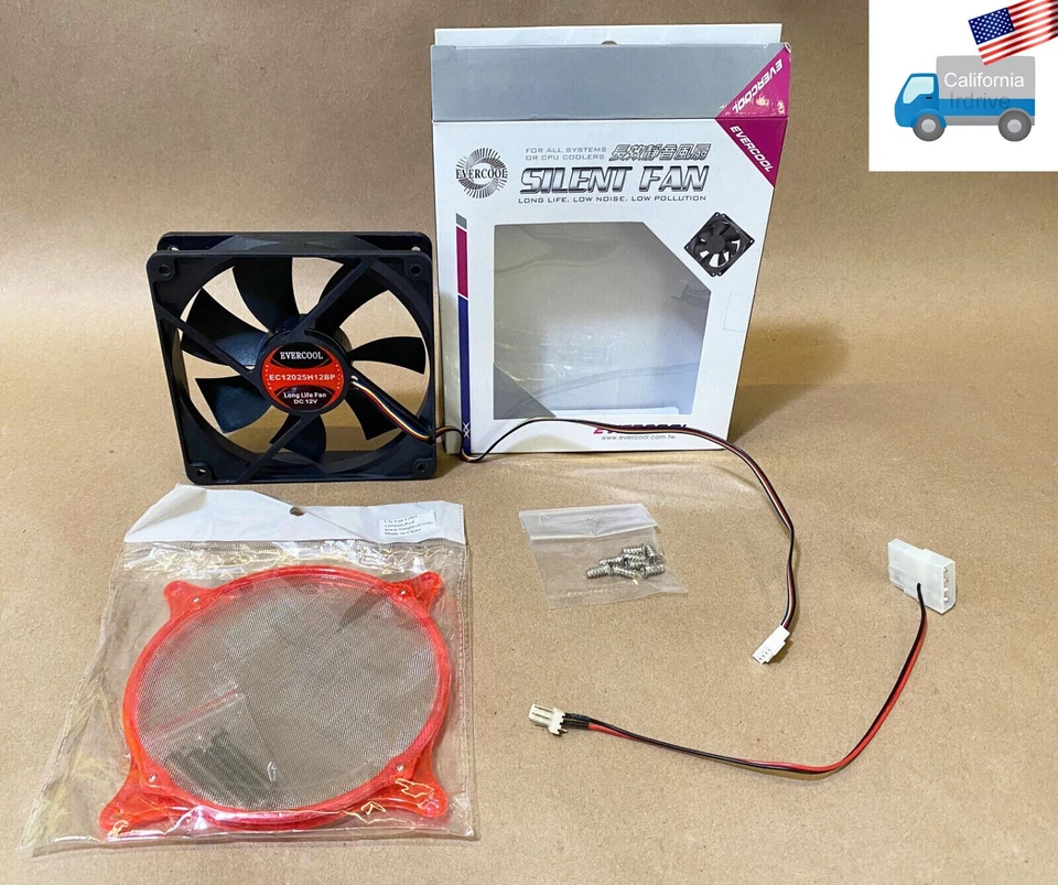 New EVERCOOL 120MM Dual Ball Bearing 4pin PWM PC Case Cooling Fan w/ Dust Filter - Image 1 of 4