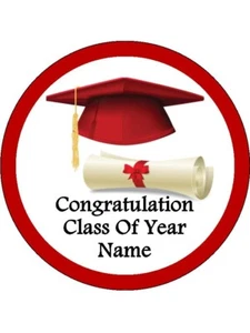 Class of 2025 Graduation Hats Edible Wafer Cake & Cupcake Toppers – 2 Sizes - Picture 1 of 6