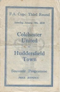 COLCHESTER UNITED V HUDDERSFIELD TOWN ~ FA CUP 3a ronda ~ 10 de enero de 1948 - Imagen 1 de 2