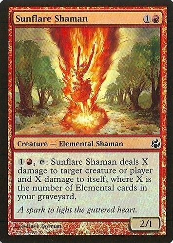 MTG - Morningtide - Sunflare Shaman - 2X - Foil - NM - Image 1 of 1