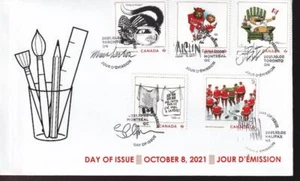 Canada limited edition private FDC, 2021 Editorial Cartoonists, set of 5 BK 'P' - Picture 1 of 1