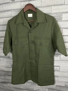 Vintage Military Utility Shirt Durable Press OG 507 Large 15.5 / 33 Short Sleeve - Picture 1 of 8