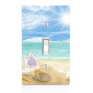 Beach Shells, Ocean Switch Cover, Home Decor, Night Light, Cabinet knob, Outlet - Picture 1 of 13
