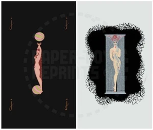 ERTE - ALPHABET/NUMBER CARD - LETTER J & NUMBER 1 - VINTAGE REPRINT - Picture 1 of 1