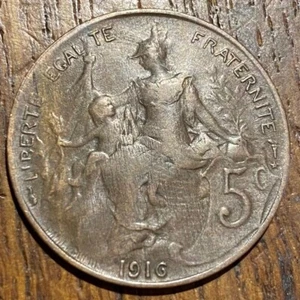 PIECE DE 5 CENTIMES DUPUIS 1916 ÉTOILE (1091) - Imagen 1 de 2