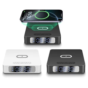 15W Alarm Clock Wireless Charger Charging Pad For iPhone 16 15 X Samsung S25 S24 - Picture 1 of 26