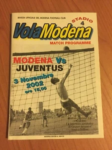 VOLA MODENA MATCH PROGRAM MODENA JUVENTUS SERIE A 3 NOVEMBER 2002 80 SEITEN  - Bild 1 von 2