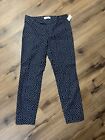 Gap Women's Slim Cropped Pants Navy With White Polka Dots Size 0 Stretch Nwt