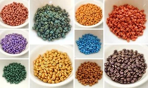 2x5mm SuperDuo Beads - Gold Shine Colors, Choose color - 10 grams Czech Glass - Picture 1 of 8
