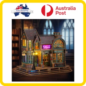 FUNPOLA LED 3D Wood Puzzle - Bookshop Building Model Kit with LEDs - 3D Puzzle - Picture 1 of 7