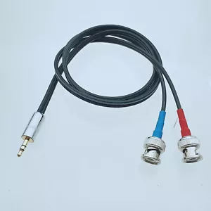Decodificatore monitor maschio 3,5 mm 1/8" TRS a +/- doppio BNC cavo audio Y 1~16 piedi - Foto 1 di 3