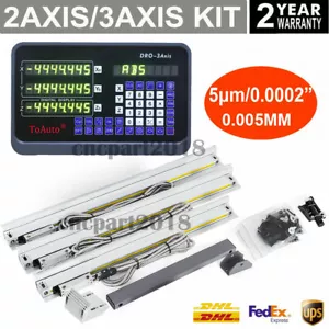 2Axis/3Axis DRO Display Digital Readout 5µm TTL Linear Scale CNC Mill Lathe Kit - Picture 1 of 12