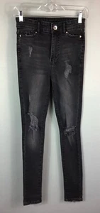 The Couture Club Jeans Herren Gr. 28 Eur Black Wash Slim Distressed Mid Rise Neu mit Etikett - Bild 1 von 6
